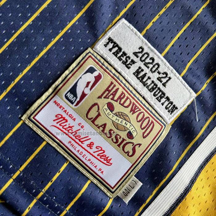 Camiseta Indiana Pacers Tyrese Haliburton NO 0 Mitchell & Ness 2020-21 Azul